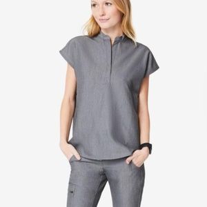 Figs  Rafaela Oversized Scrub Top Graphite